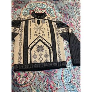 Obermeyer 1947 Signature Wool Fair Isle Snowflake Mock Neck Sweater M